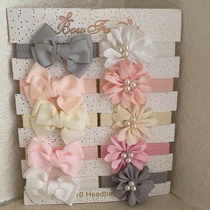 Bow Fancy 10 Heandbands for Baby